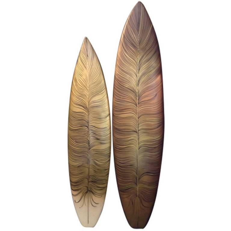 Tomek Sadurski Hand-Painted Feather Surfboard