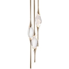 "Il Pezzo 12 Round Chandelier" - height 120cm/47.2" - polished brass - crystal