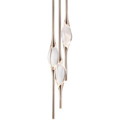 "Il Pezzo 12 Round Chandelier" - height 120cm/47.2" - satin brass - crystal