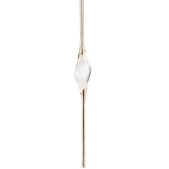 "Il Pezzo 12 Pendant" Led Suspension Lamp in Gold Finish and Crystal