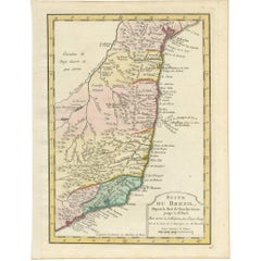 Mapa antiguo de la costa brasileña por A. Van Krevelt