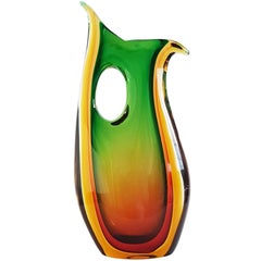 Large Murano Sommerso Multicolored Glass Vase by Flavio Poli for Seguso, 1960s