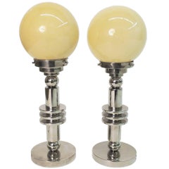 Modernist Chrome Table Lamps