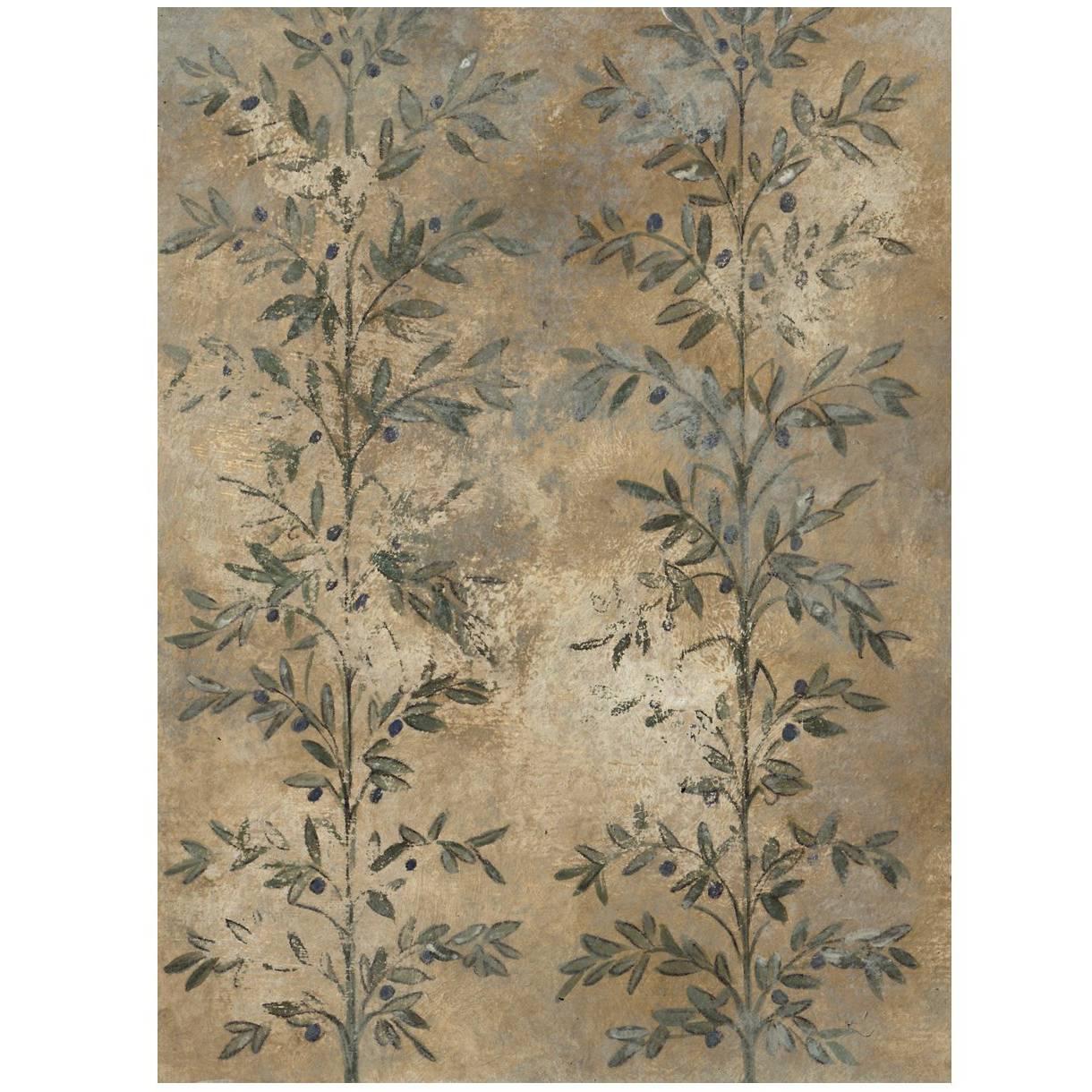 Olive Leaf Gold Wallpaper