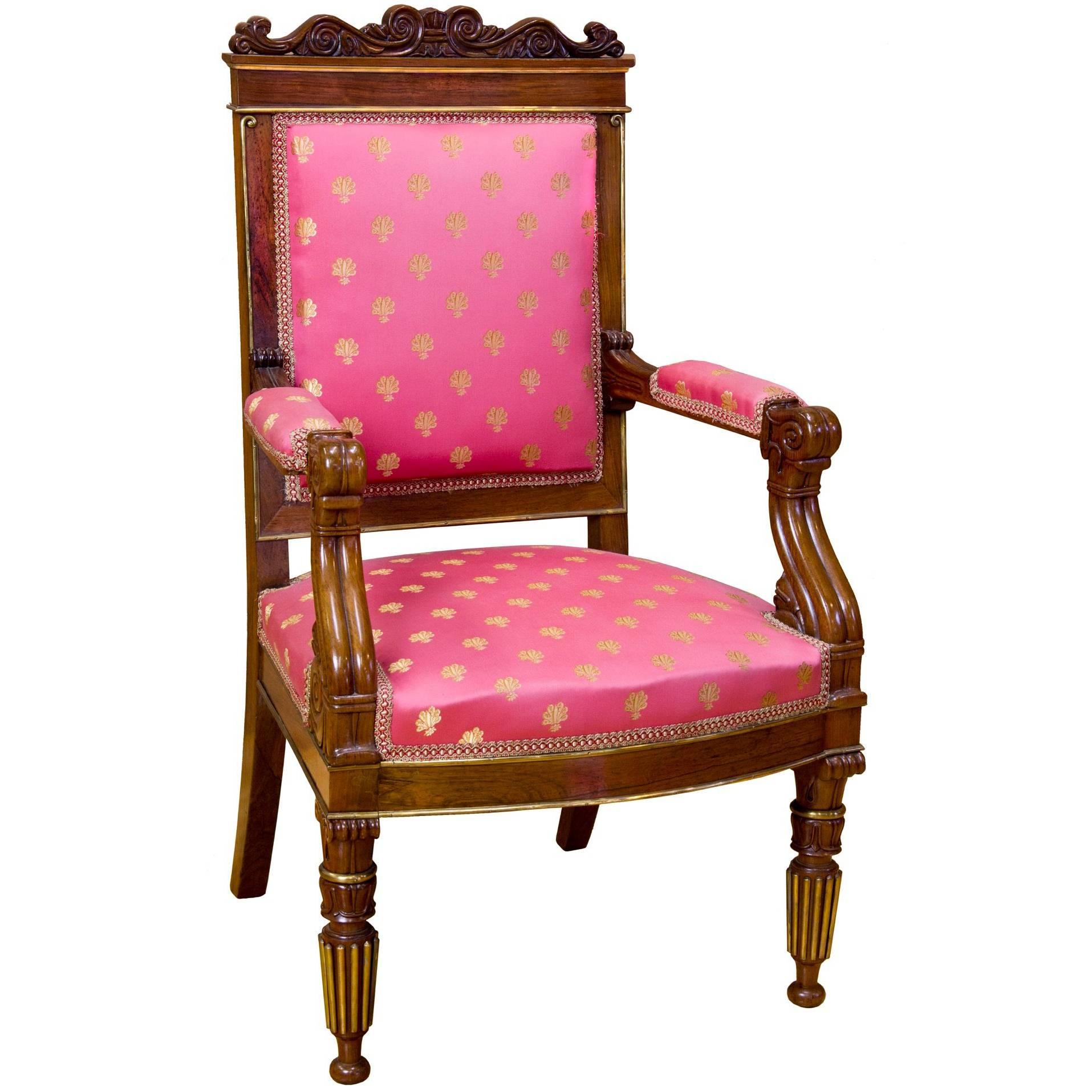 Fine Regency/Classical Gilt-Mounted Armchair, England, circa 1810