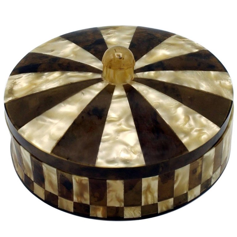 Art Deco Round Lidded Box For Sale at 1stdibs