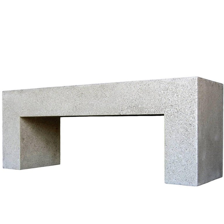 Cast Resin 'Aspen' Bench, Natural Concrete finish by Zachary A. Design For Sale at 1stdibs