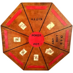 Vintage Tabletop Poker Game Board