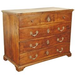 Northern Italian Walnut and Inlaid Four-Drawer Commode, Early 18th Century