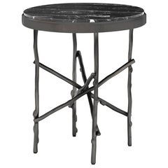 Table d'appoint Branches noires avec plateau en marbre noir