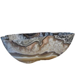 Vintage Free-Form Hand Carved Onyx Bowl