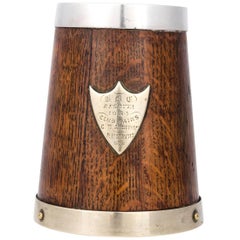 English Wood and Silver Plated Tankard