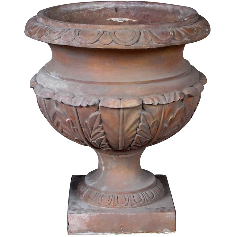Massive Neoclassical Style Terra Cotta CampagnaForm Garden Urn For Sale at 1stDibs