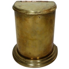 Victorian Era Brass Semicircle Canister