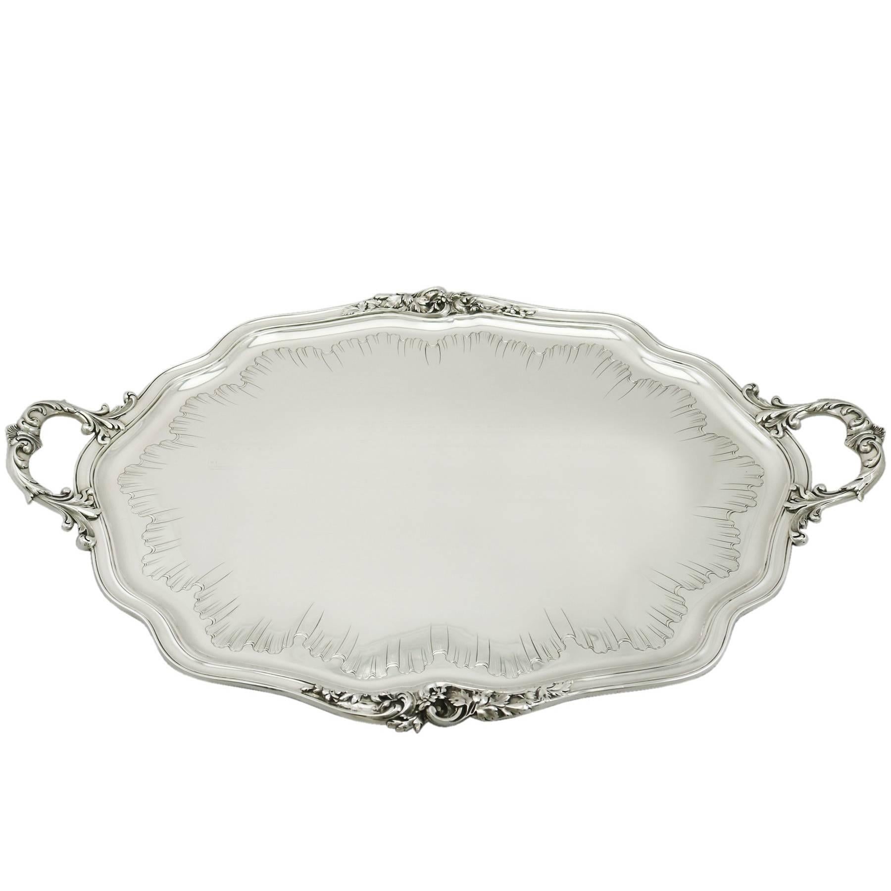 Antique French Sterling Silver Drinks Tea Tray 