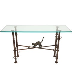 Ilana Goor Console en fer et bronze:: signée