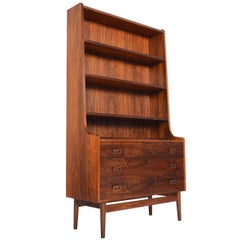 Danish Modern Midcentury Bookcase or Secretary in Rosewood by Johannes Sorth