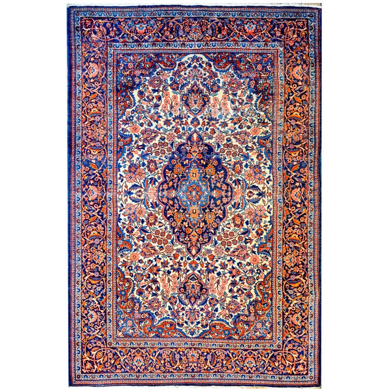 Exceptional Early 20th Century Kashan Rug For Sale at 1stdibs