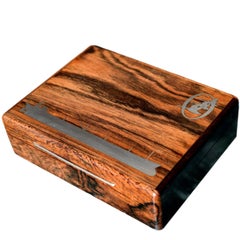 Danish Midcentury Rosewood Box with Silver Inlays Depicting a Ship and Swans