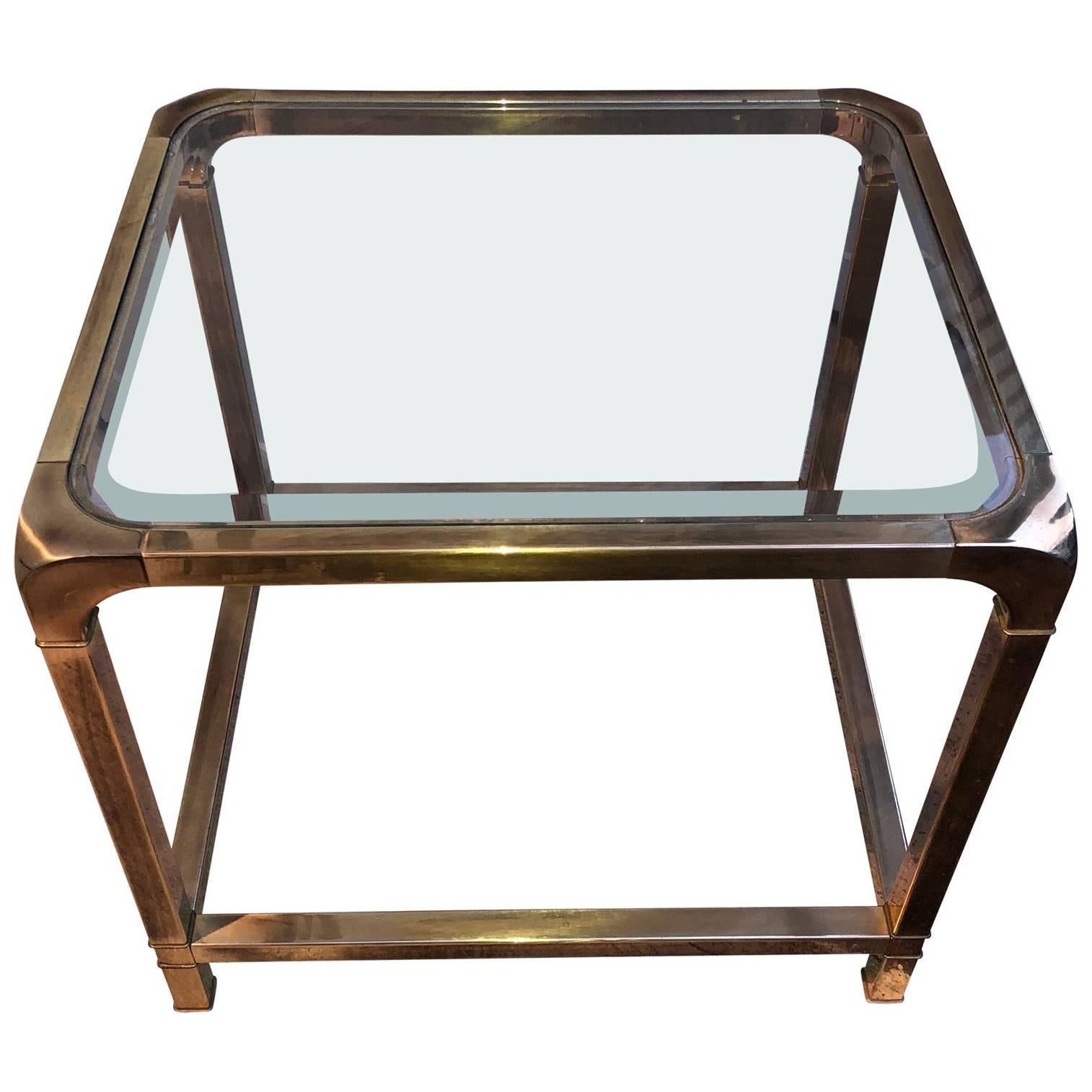 Mid-Century Modern Brass Mastercraft Side End Table