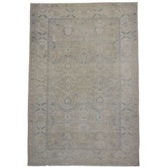 New Transitional Oushak Style Rug with Muted Colors, Neoclassic Palace Size Rug