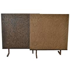 Handforged Mid-Century Modern Bronze Plate Sculptures 6