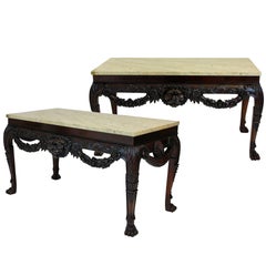 Pair of William Kent Style Consoles in Mahogany