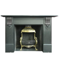 Antique Large 19th Century Late Victorian Slate Fireplace Surround