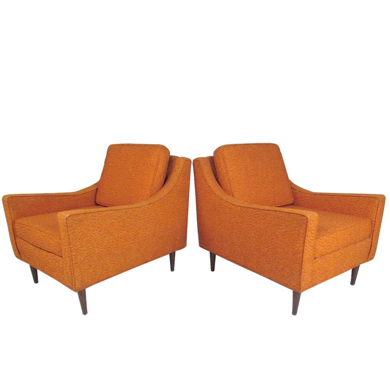Pair MidCentury Modern Lounge Chairs For Sale at 1stDibs