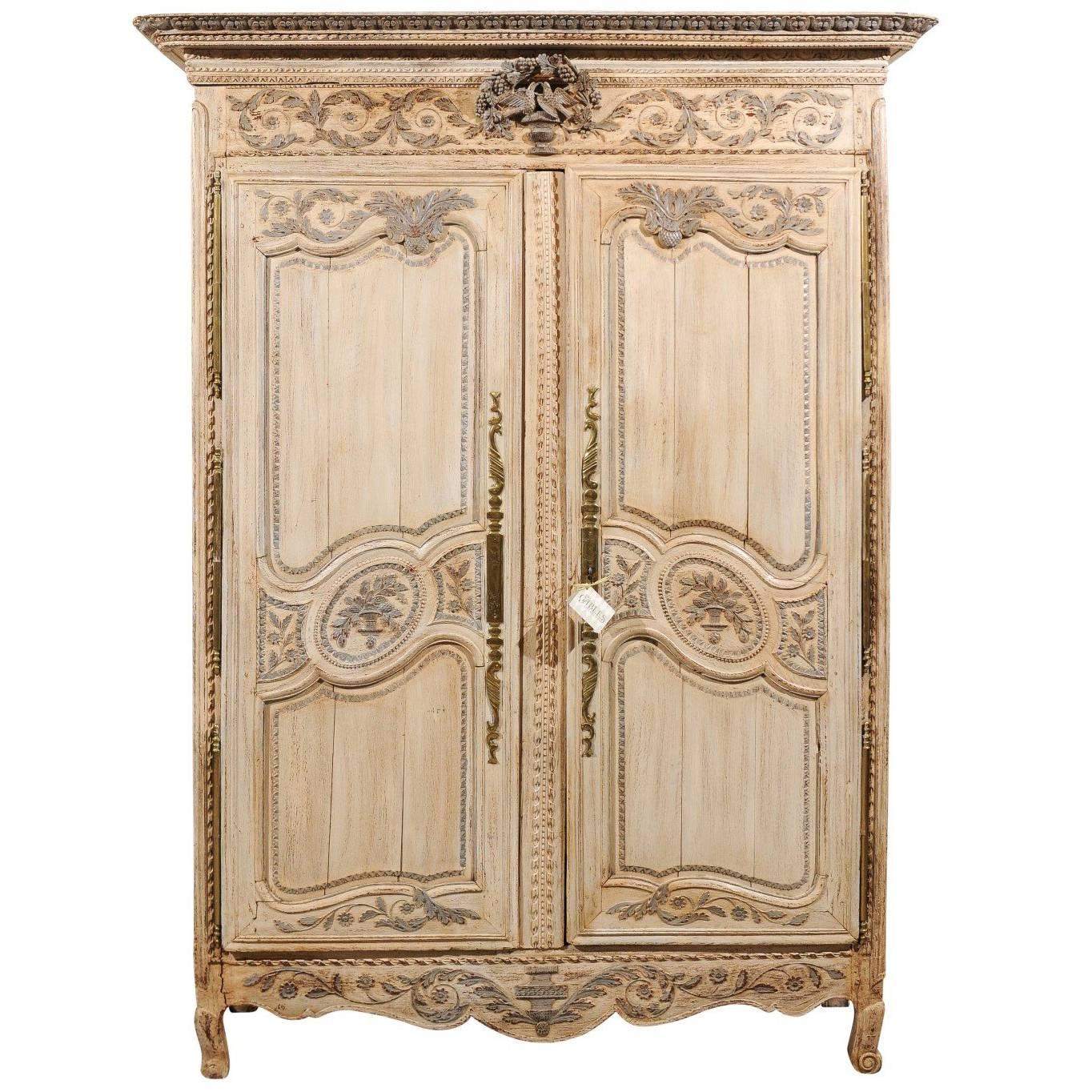 19th Century  French Painted Armoire, Circa 1820 For Sale
