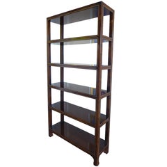 Mid-20th Century Asian Lacquered Brown Bookcase