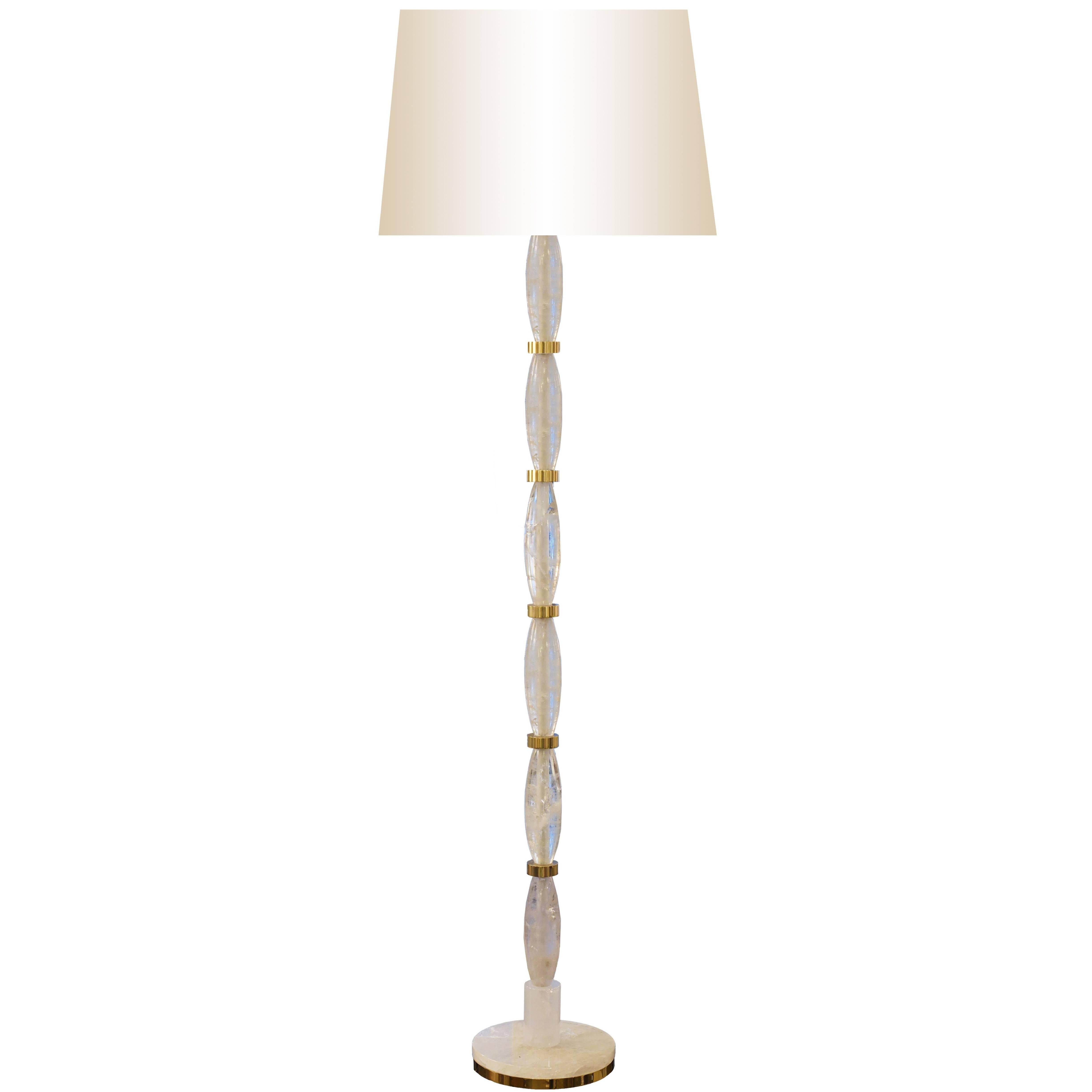 Moderne Stehlampe aus Bergkristall-Quarz von Phoenix