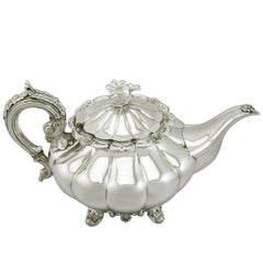 Antique 1830s Victorian Irish Sterling Silver Teapot