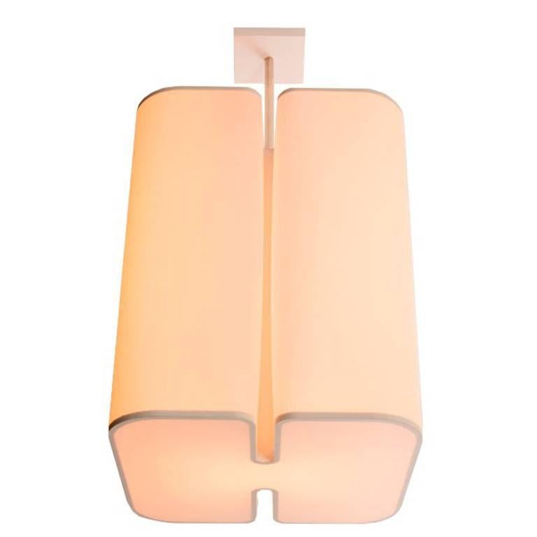 Contemporary Ozone Brasilia S Ceiling Light with White Shade  For Sale