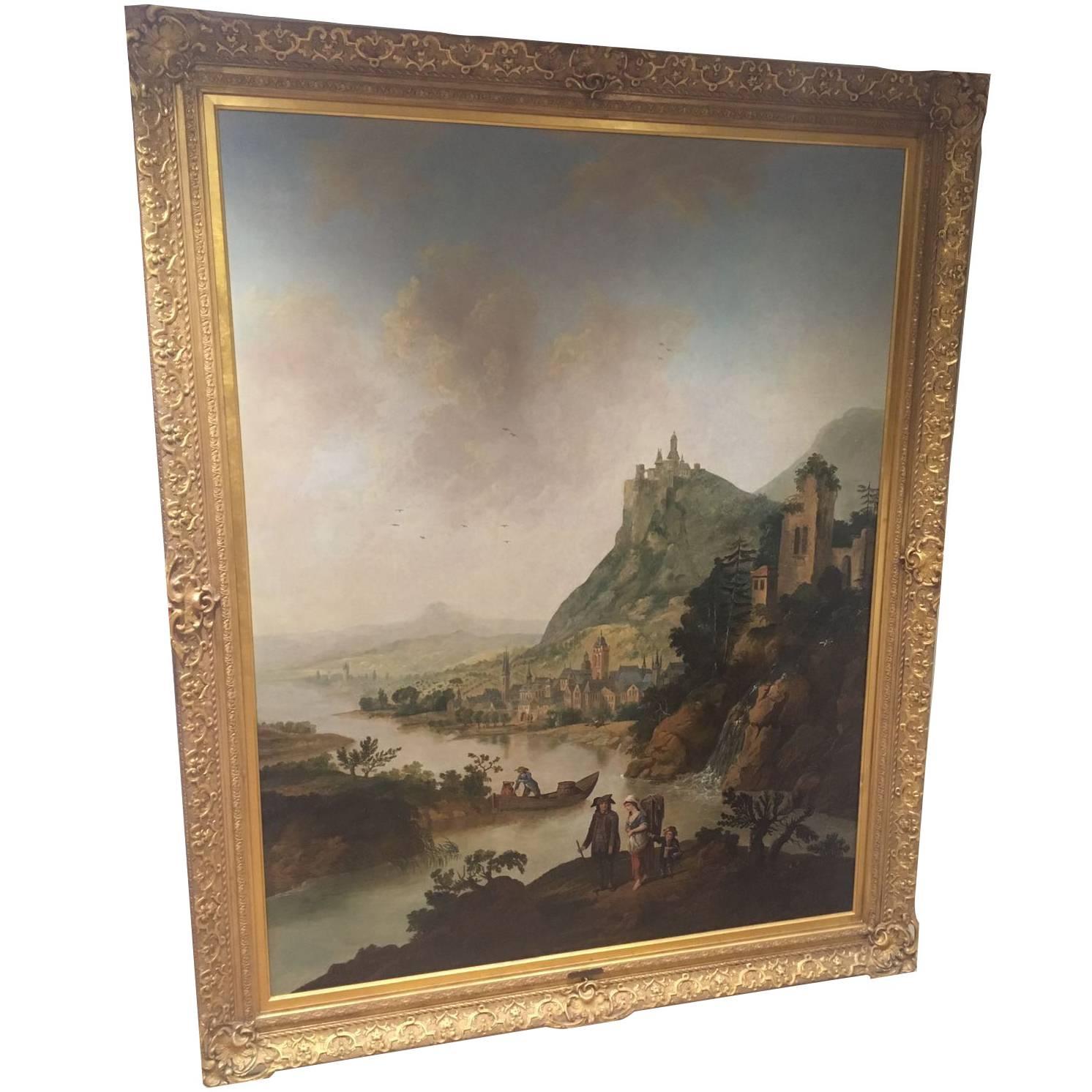 A Rare Large Oil Painting (H-187cm x W-156cm) by Christian Georg Schütz d.Ä. For Sale