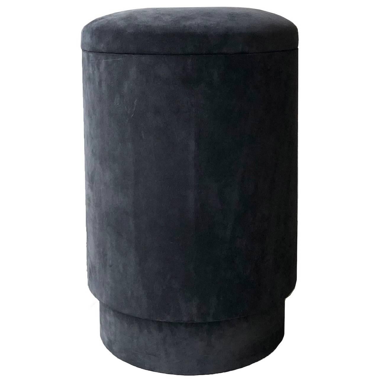 Stool with Storage in Suede designed by Michaël Verheyden  For Sale