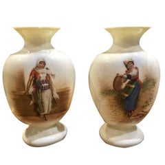 19th Century beautiful pair of french opaline