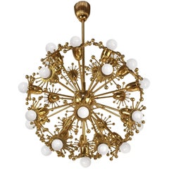 Gilt Brass Sputnik Chandelier by Palwa