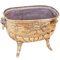 Antique Mid 19th Century Brass Log Bin