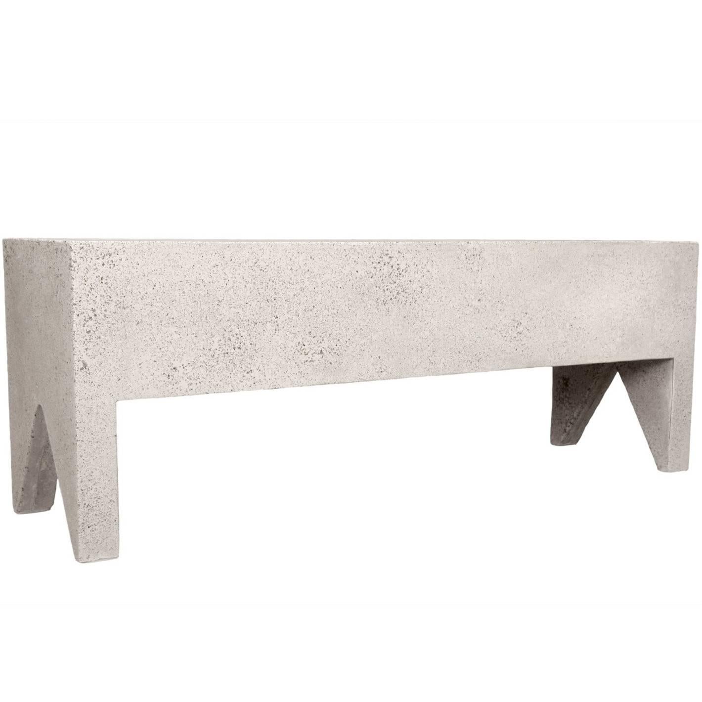 Cast Resin 'Farm' Bench, Natural Stone Finish by Zachary A. Design