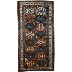 Handmade Antique Caucasian Kazak Mohan Rug, 1880s, 1B521