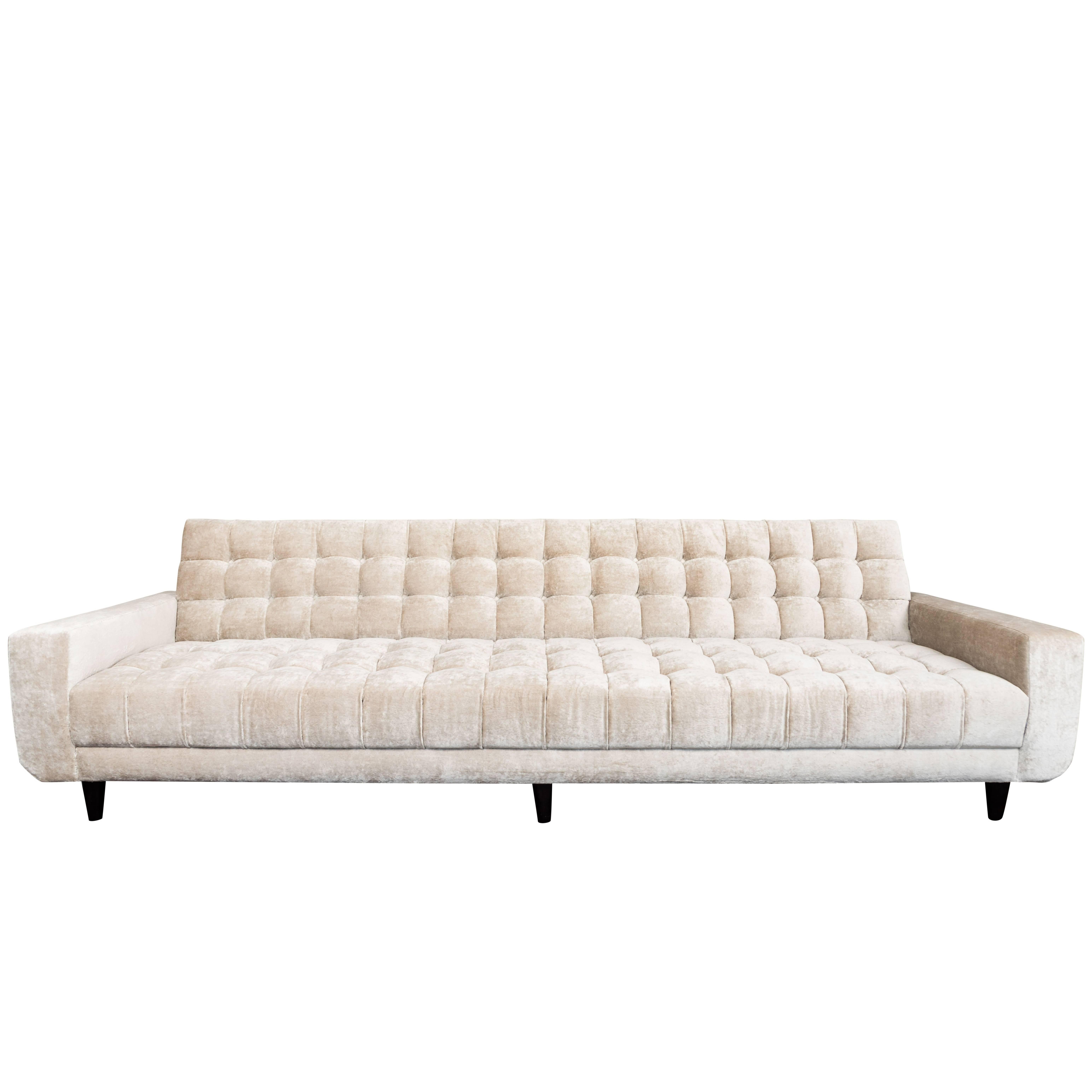 Beautiful Biscuit Tufted Ledge Back Sofa by William Haines