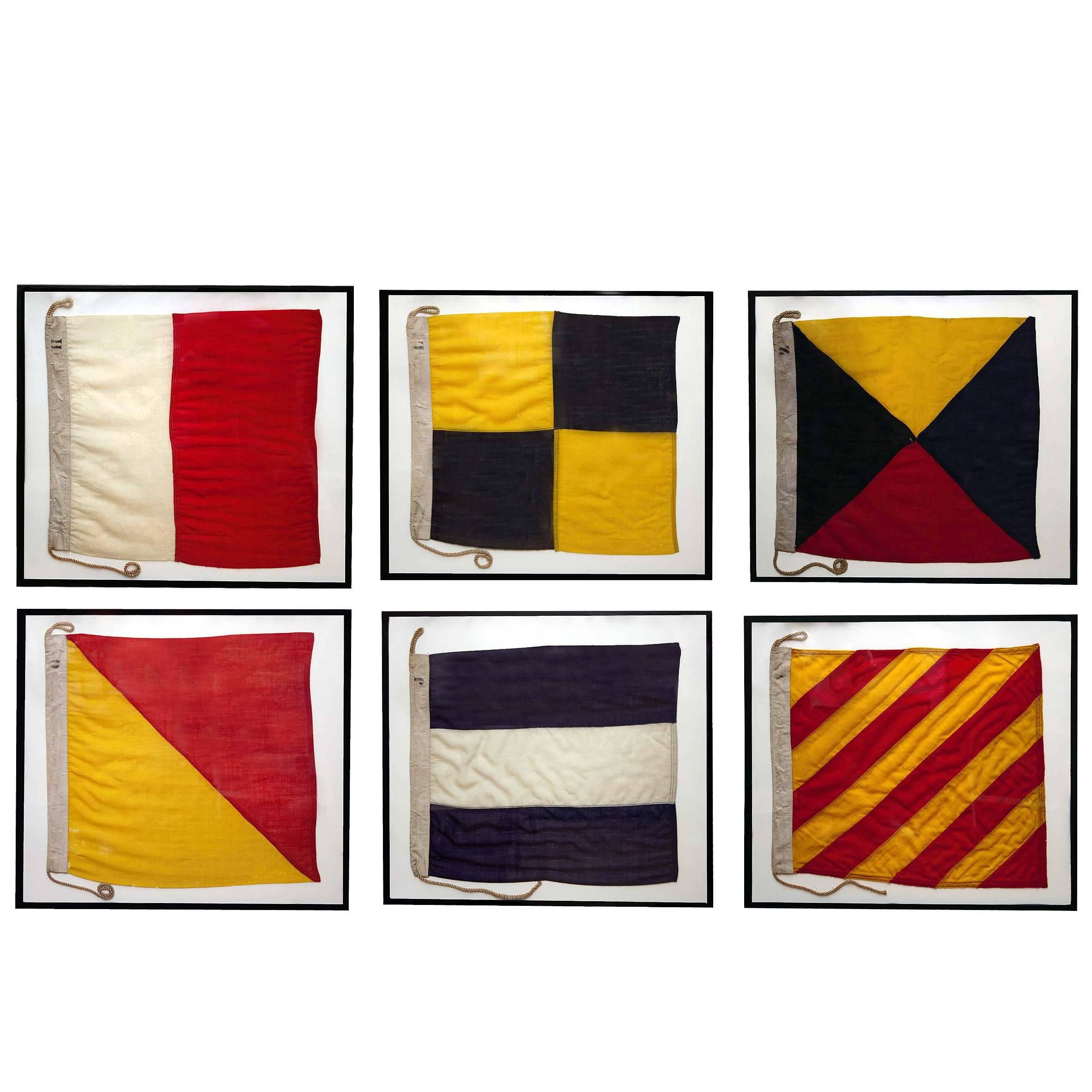 Set of 6 WWII International Nautical Flags
