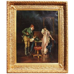 Italian 19th Century Oil on Canvas "The Music Professor" Carlo Sassi