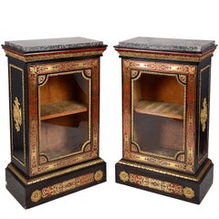 Pair of Louis XVI Style Boulle Side Cabinets