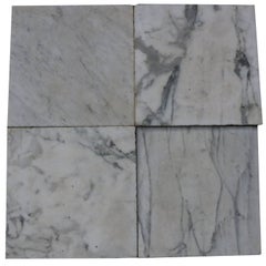 12m2 Antique Reclaimed Carrara Marble Floor Tiles, circa 1785