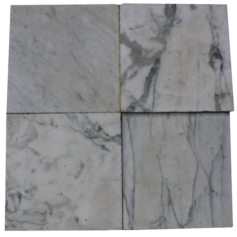 12m2 Antique Reclaimed Carrara Marble Floor Tiles, circa 1785 at 1stDibs
