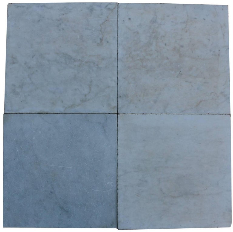 12m2 19th Century Antique Reclaimed Carrara Marble Floor Tiles At 12m2 19th Century Antique Reclaimed Carrara Marble Floor Tiles For