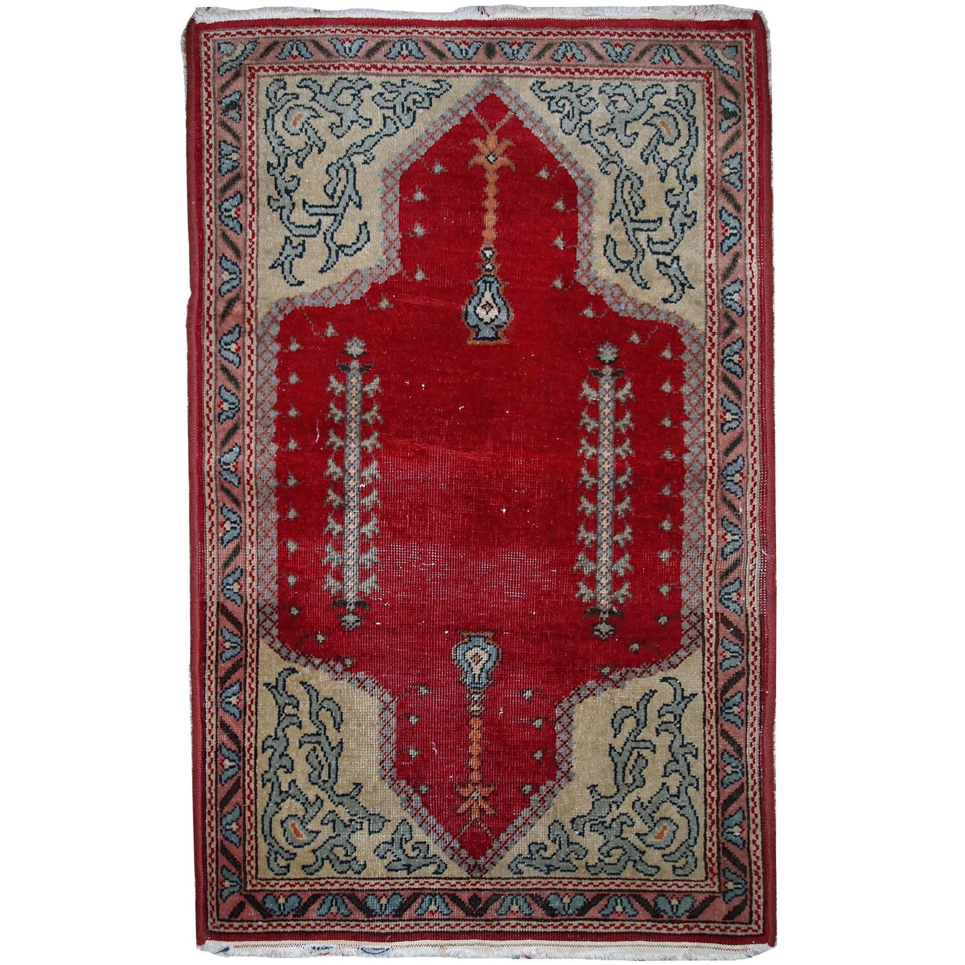 Handmade Antique Turkish Konya Rug, 1920s, 1C500