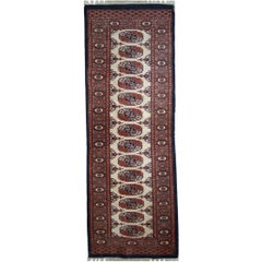 Handmade Vintage Uzbek Bukhara Runner, 1960s, 1C505